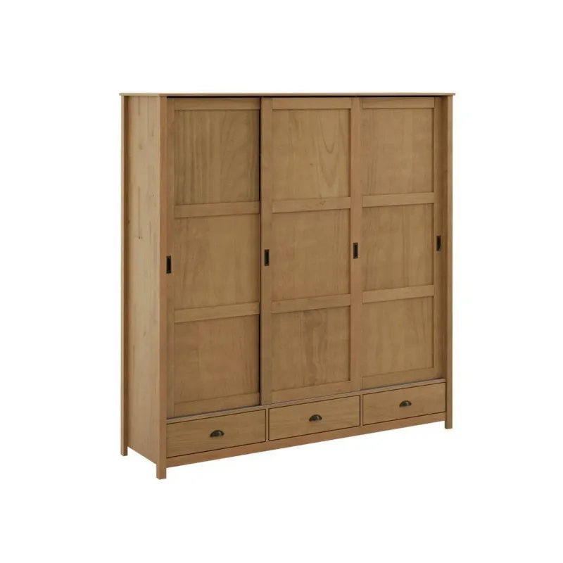 Guarda-roupa Topázio 3 portas de correr marrom freijó