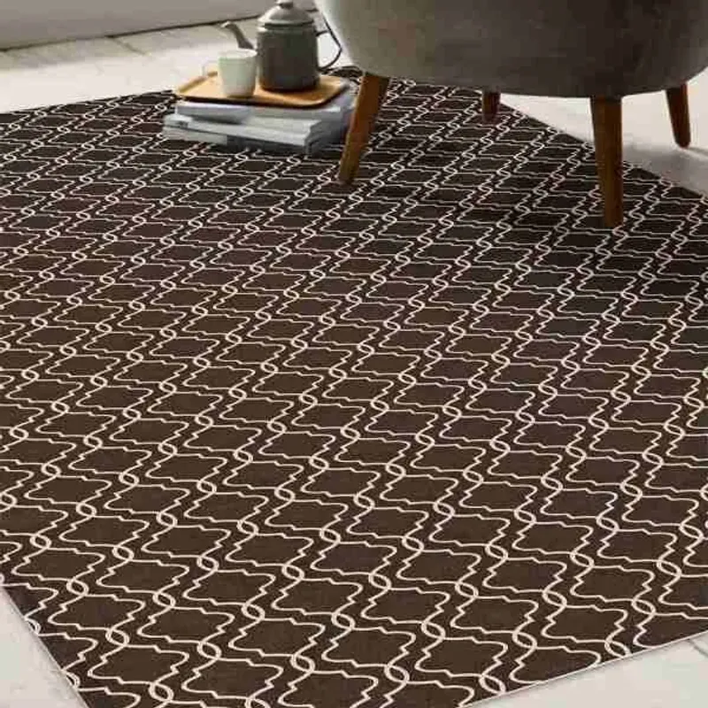 Tapete Casablanca geométrico 132 x 100 cm caramelo