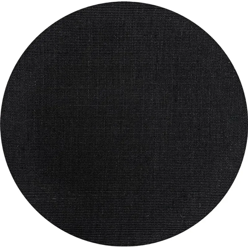 Tapete redondo de sisal 250 cm preto