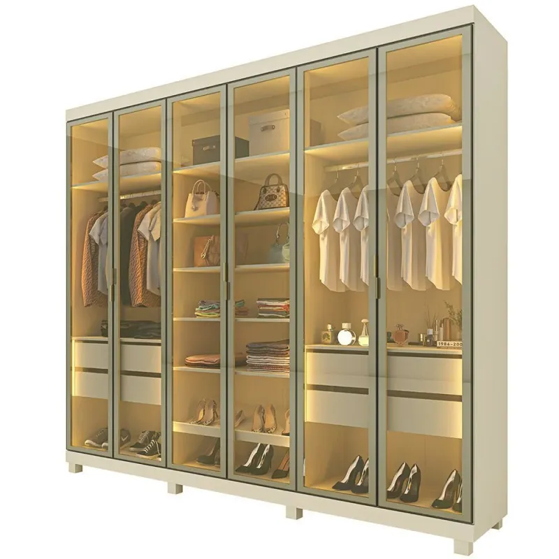 Guarda-roupa Imperatriz casal 6 portas reflecta off-white